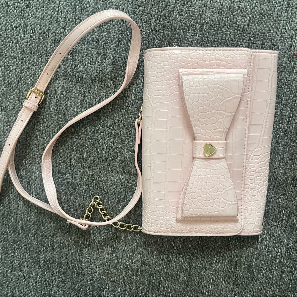 Betsy Johnson Elegant Pink Bow Accent Women's Bag